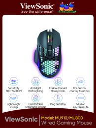 Mice ViewSonic Wired Gaming Mouse Ergonomic Design High Sensitivity RGB Lighting 6 Keys Gamer Computer Laptop Pc Gaming Accessories