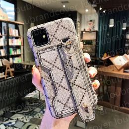 Phone Case Designer iPhone Case Wrist Strap for Apple iPhone 15 14 13 12 Pro Max 11 15promax 14ProMax XS Max X Case Wristband Card Slots Key Ring Mobile Cover