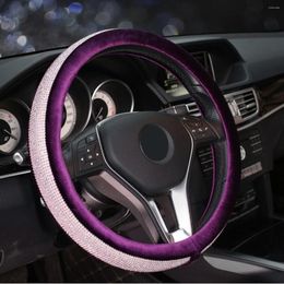 Steering Wheel Covers 2024 Universal Diamond Bling Cover Set Car Decoration Pink Assessoires Interior For Girls Woman