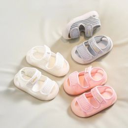 Tênis de verão sandálias de bebê para meninos meninos respiráveis cor sólida macio solado anti -vislip infantil sapatos de moda infantil tênis