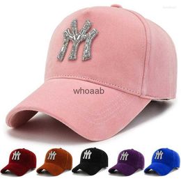 Brim Hats Ball Autumn Winter High Women Letter Solid Color Velvet Baseball Lady Outdoor Travel Warm Hats 240229