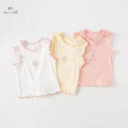 Dave Bella Childrens T-Shirt Vest Clothes Summer Girl Baby Lovely Comfortable Fashion Casual Top Outdoor DB2235573 240226
