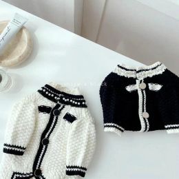 Sweaters Knitted Sweater Dog Pet Clothing Luxury Cotton for Dogs Clothes Cat Small Black White Cute Autumn Winter Fashion Boy Yorkshire