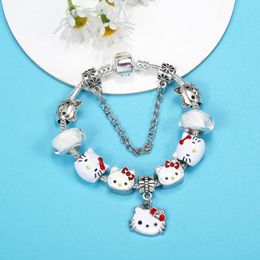 Classic Brand Hot Diy Cartoon Bracelet Cute Style For Girls Little Cat Beaded Bracelet Romantic Gift Boutique Children s Bracelets Designer Jewellery