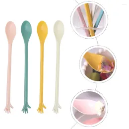 Spoons 4pcs Coffee Spoon With Shape Tea Dessert Tableware Stirring For Sugar Mixing Dining Soup ( )