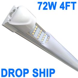 72W 4FT LED Shop Light, 72000lm 6500K Super Bright White, Linkable Ceiling Light Fixture, 4 Rows Integrated T8 LED Tube Light for Workbench Cabinet (25-Pack) crestech