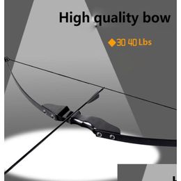 Bow Arrow 40 Lbs Archery Powerf Recurve For Right Hand Outdoor Hunting Shooting Traditional Long With Target9087787 Drop Delivery Dhcdu