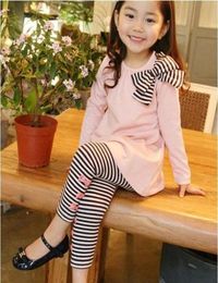 Children girls outfits set long sleeve Blouse shirtstriped pants baby girl039s suit kids fashion sets spring autumn clothing C8388705