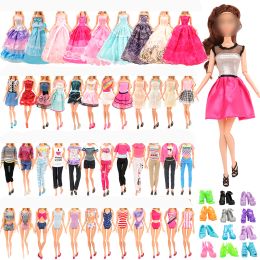 Dolls Handmade 22 Item Fashion Doll Clothes Accessories =4 Swimsuit + 2 Tops & Pants + 10 Shoes + 6 Dress for Barbie Toys for Girls