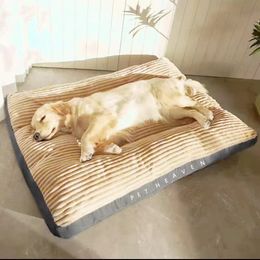 Big Dog Mat Corduroy Pad for Medium Large Dogs Oversize Pet Sleeping Bed Thicken Sofa Removable Washable Supplies 240220