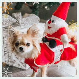 Hoodies Medium Large Dog Dog Pet Christmas Clothes a Hacking Outfit Santa Doll Autumn and Winter Dog Costume Dog Clothes Winter