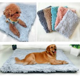 Mats Long Plush Dog Cat Bed Mat Puppy Sleeping Soft Warm Cushion Pad Removable Cover for Cleaning Small Medium Large Dogs Pet Supplie