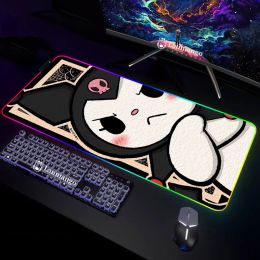 Pads Xxl Mouse Pad Gamer Rgb Kuromies Led Mousepad Large Desk Mat Deskmat Back Light Big Mousepepad Gaming Room Decoration Backlight