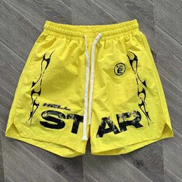 Hellstar Designer Men's Shorts Summer Men Women Hell Star Pants Print Pattern Letters Elastic Waist Drawstring Sweatpants Hiphop Street Fashion Cotton Short 3165