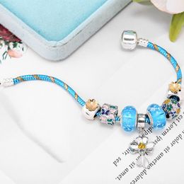 Sıcak Mavi Diy Yılan Zinciri Bilezik Lüks Marka Tarzı Kadın Mücevherleri Bahar Yeni Butik Cam Boncuk Boncuklu Kolye Bilezikler Moda Takı Toptan