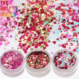 TCT-779 Mixed Valentines Day Nail Art Sequins Shiny Red Love Heart Glitter Flakes Nail Supplies For Professionals Accessories 240220