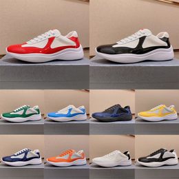 Fashion Top Quality Americas Patent Designer Mens Casual Shoes Wholesale Blue White Black Red Low Sneakers Leather Mesh Nylon Soft Rubber Trainers