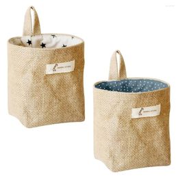 Storage Bags 2 Pcs Cotton Wall Hanging Organiser Door Japanese-style Back Pouch