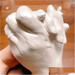 Decorative Objects Figurines Hand Casting Mold Kit For Baby 3D Print Footprint Growth Souvenirs Memorial Diy Plaster Statue 220928 Dhn1I