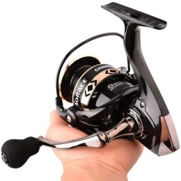 Reels All Metal Salt Water Surf Spinning Fishing Reel 10006000 Spinning Fishing Reel Black/gold 14 Bearing Balls 15KG Max Drag