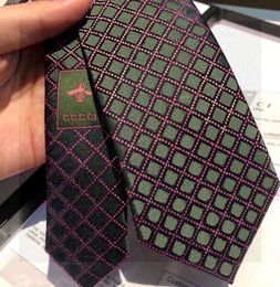 2024 Designer Stripe Embroidered Ties Army Green Men Silk Tie Business Casual Fashion High Quality Bow Ties Tie mm