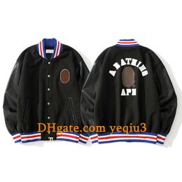 Men Bomber Jacket Baseball jacket Flight Jacket Flocking letters and embroidery design Trendy matching Faux leather fleece jacket camouflage jacket Asian size bj2