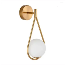 Wall Lamp Nordic Postmodern Simple Glass Living Room Corridor Balcony Fashion Creative Staircase Bedroom Bedside Lamps