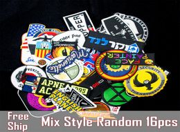 Cool Mix Style Random 16pcs all kinds of Iron On Patches Embroidery Patches For Clothing Jacket Bag Appliques High Quality 4126834