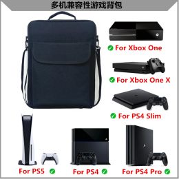 Bags Gaming Carrying Case,Travel Shoulder Bag for Xbox One X PS5 PS4 Controller Console Game Accessories Protective Storage Pockets