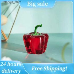 Other Home Decor Cute3D Fruit Crystal Chili Pepper Statue Anniversary Gift Lover Fashion Home Decoration Living Room Accessories Q240229