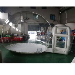 wholesale Outdoor 4m dia+1.5m tunnel Camping Clear Inflatable Bubble Tent house Air Dome Igloo Transparent with Single Tunnel,tow rooms Privacy Tents