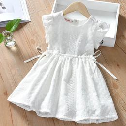 Girl Dresses Baby Girls Princess Dress Cotton White Sleeveless Embroidery Casual Fashion Clothes Summer Kids Party