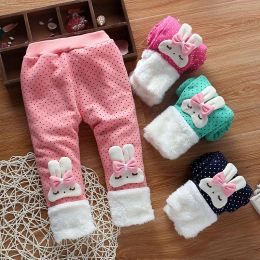 Trousers ExactlyFZ 2018 Autumn and Winter Baby Girls Warm Leggings Pants,Baby Rabbit ear hair ball add Thick velvet Cute Leggings Trouser