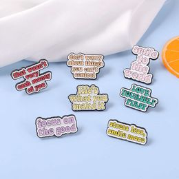 Personalised and Minimalist English Letter Sentence Series Alloy Paint Badge Jewellery Collar Accessories