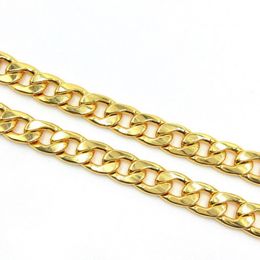 USENSET 11mm Stainless Steel 18K Gold Plated Cuban Curb Dog Pet or Cat Link Chain Collar Pet Supplies274S