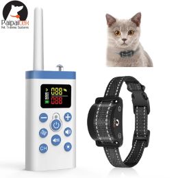 Repellents Cat Training Collar,Cat Anti Meow Collar,No Shock Bark Collar,Vibration Collar for Deaf Dogs,Beep Vibration Mode IPX7 Waterproof