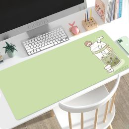 Pads Cute Anime Matcha Green Mouse Pad Gaming XL Large HD Custom Mousepad XXL Desk Mats Soft Office Natural Rubber Laptop Mouse Mat