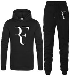 2 Pieces Tracksuit Fashion Roger Federer RF Print Hoodiespants Men Casual Hip Hop Mens Hoodie Sweatshirts Man Hoody Clothing4457051