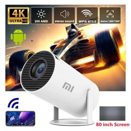 Camcorders Xiaomi Projector HY300 4K Android 11 Dual Wifi6 200 ANSI Allwinner H713 BT5.0 1080P 1280 720P Home Cinema Outdoor Projetor