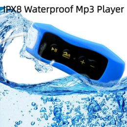 Player Waterproof IPX8 MP3 Player with Clip 48G FM Radio Stereo Sound Portable Running Swimming Diving Cycling Sport Mini Music Player