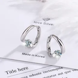Hoop Earrings 925 Sterling Silver Gold Crystals Simple For Women Fashion Wedding Luxury Designer Jewellery