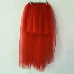 Skirts Tulle Skirt Elegant High Waist For Women Solid Color Party Lightweight Front Short Back Long Wear