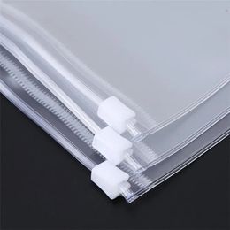 A5/A6/A7 Transparent PVC Bag Waterproof Plastic Storge Zipper File Folder Notepads Pocket Document 6 Holes School Supplies