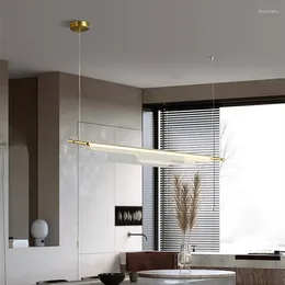 Pendant Lamps Modern Light Luxury Simple Restaurant Chandelier Nordic Minimalist Bar Long Lamp