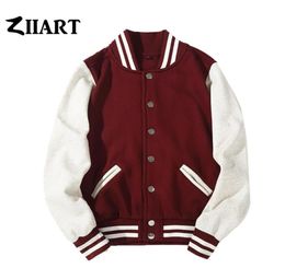 Man Boys Baseball jackets S 3XL Wine Red Black Royal Blue Red Navy Blue Couple Clothes Autumn Winter ZIIART CX2008243753435