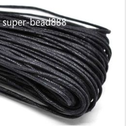 400m Craft Jewellery Making Black Waxed Cotton Necklace Cord 2mm Ship307i