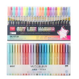 Markers Outline Highlighter Markers Curve Pen Set Super Squiggles Markers, Supersquiggles Set for Art Drawing Christmas Card 12/24 Color