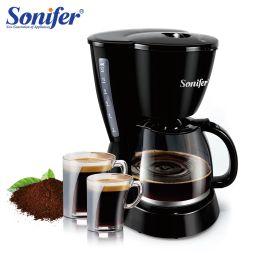 Tools 1.5L Electric Drip Coffee Maker 800W Household Coffee Machine 15 Cup Tea Coffee Pot Milk Coffee Maker for Gift 220V Sonifer