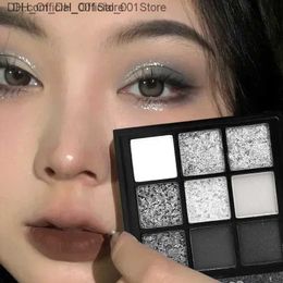 Eye Shadow Smokey Glitter Matte eye shadow Color Palette 9 Color Pearlescent Grey Tone Low Light eye shadow Makeup Pigments Cosmetic Color PaletteQ240229
