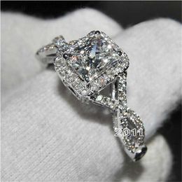 Rings Vintage Square 3ct Lab Ring silver Bijou Engagement Wedding Rings for Women Bridal Jewelry 240229